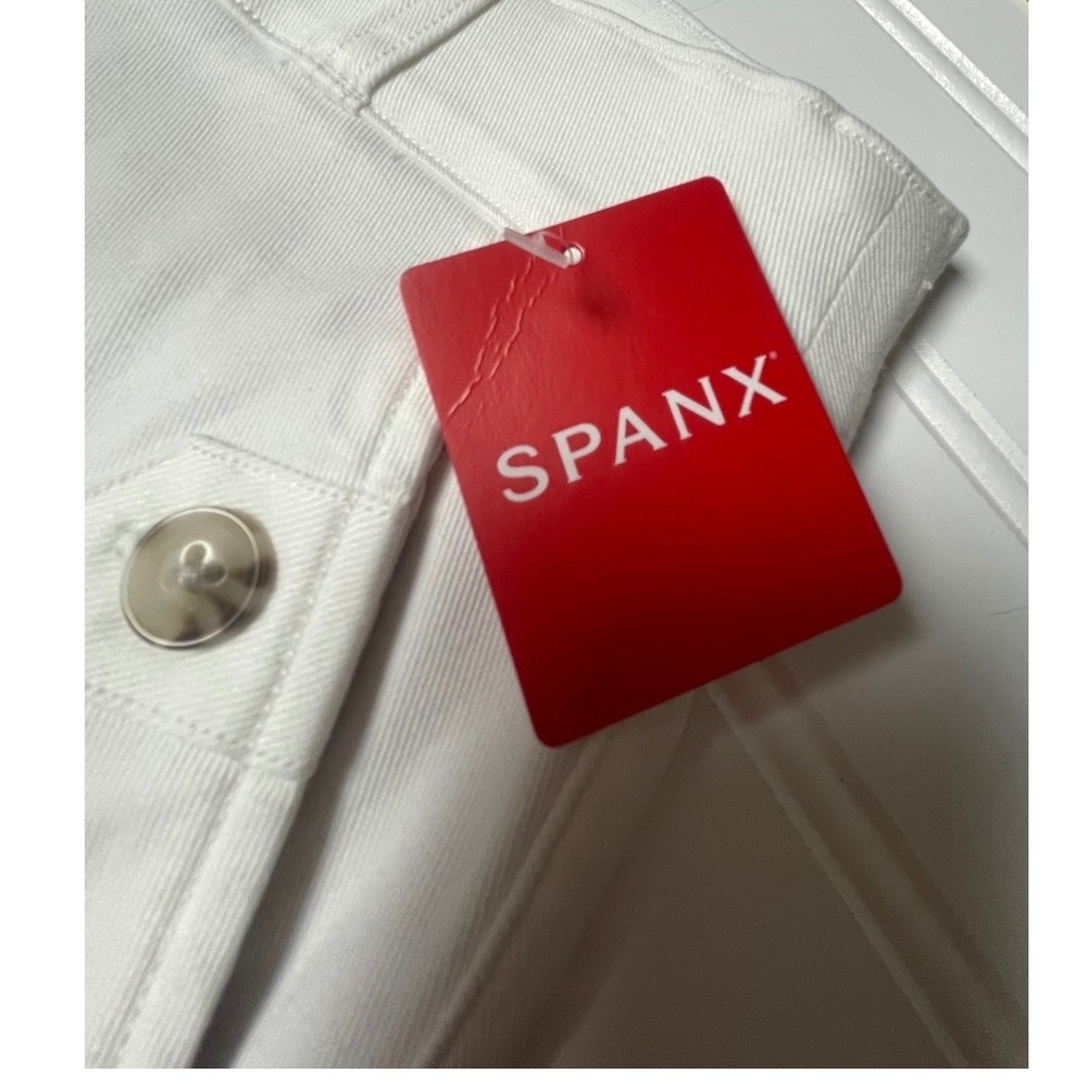 Spanx Stretch Twill Bright White Cropped Wide Leg Pants Women's XL - Picture 4 of 13